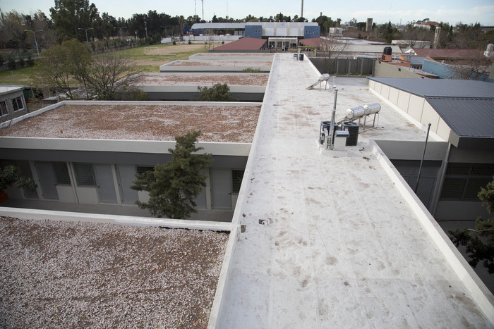 Los paneles solares de la escuela media 7 de Villa Soldati.